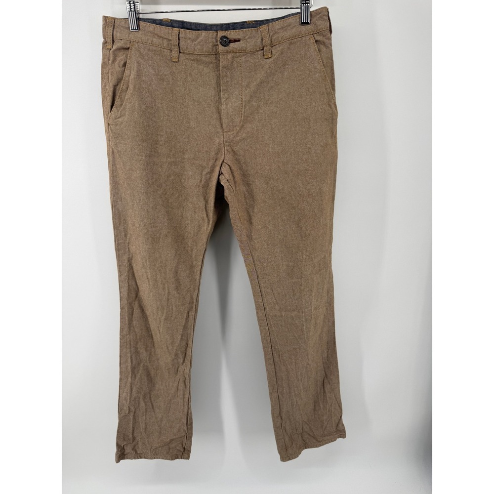 Bullhead‎ Denim Co Mens Slim Fit Chinos Tan Brown Textured Cotton Pants 32x32